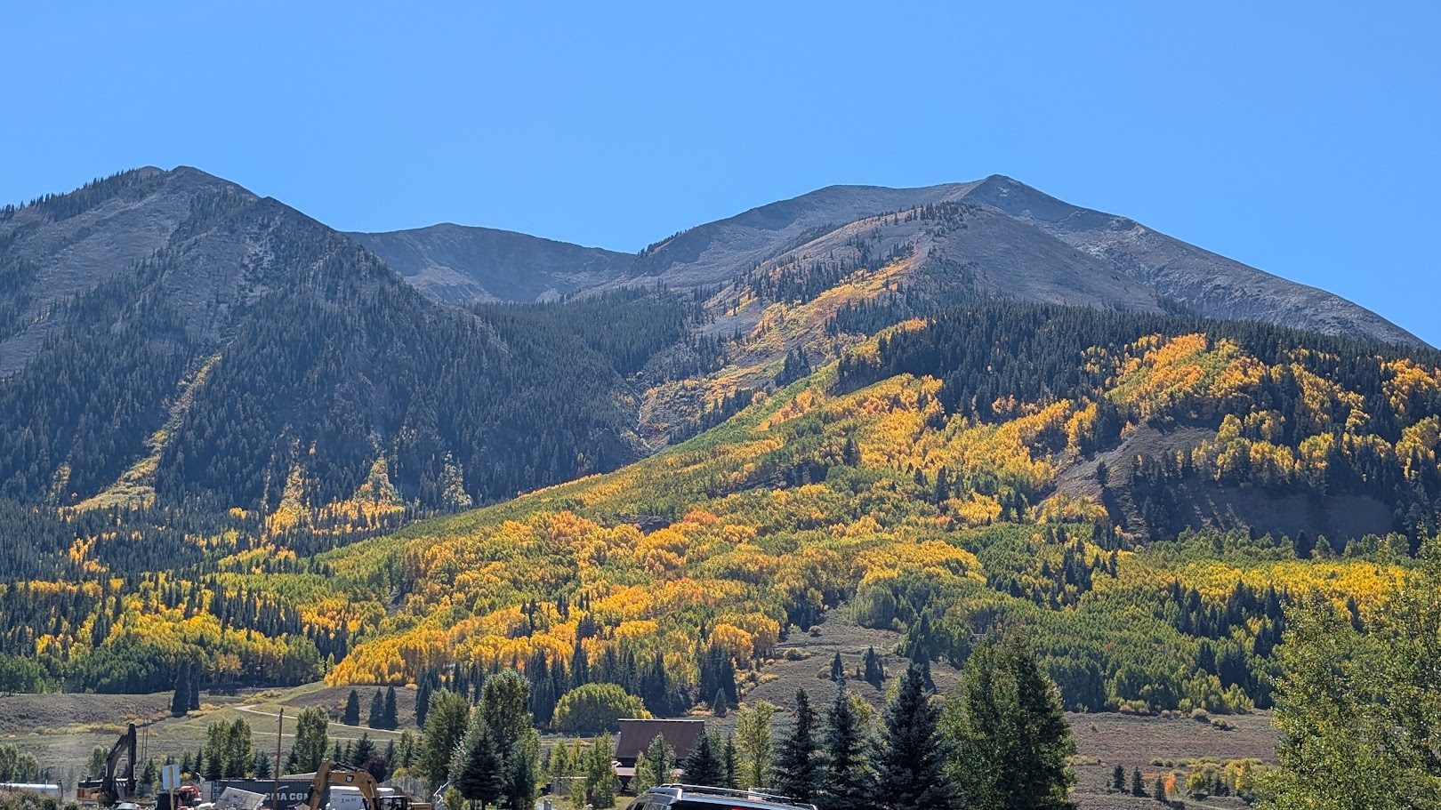 Autumn aspen color across the Gunnison Valley mountains